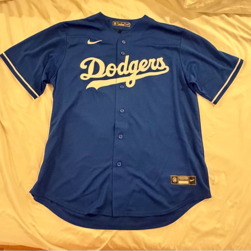 Nike Blue and Yellow Dodgers Jersey